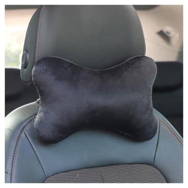 Imagem de SPXMQSS Almofada cervical e pescoço almofada encosto de cabeça carro almofada ergonómica almofadas cirúrgicas para dormir confortável e respirável preto 1 peça