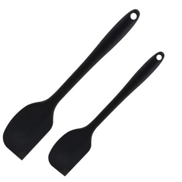 Imagem de Lelasety Conjunto de 2 espátulas de silicone resistentes ao calor, raspadores antiaderentes sem costura, utensílios de cozinha de borracha para assar, cozinhar, raspar, misturar, 20 e 28 cm