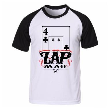 Imagem de Camiseta camisa masculina ZAP jogo truco truqueiro baralho, Branco, G4