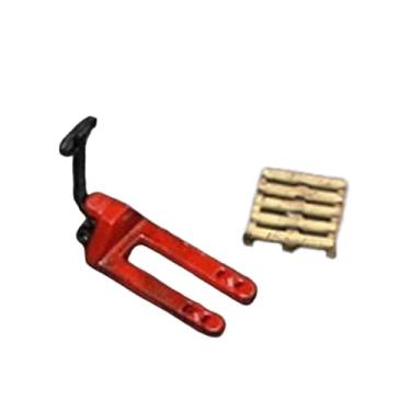 Imagem de menolana Miniatura de empilhadeira em escala 1/64, item clássico de artesanato, acessório para carros, brinquedo decorativo para mecânicos, estacionamentos e, Vermelho com Bandeja