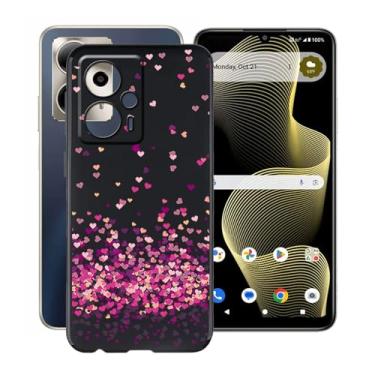 Imagem de HGJTFANY Capa de telefone para Cricket Outlast 5G SN509C (17.1 cm), TPU à prova de choque, proteção contra quedas de 360°, capa de silicone ultra fina e macia para Cricket Outlast 5G SN509C - Coração
