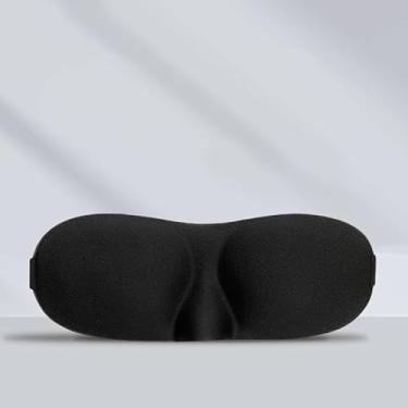 Imagem de 2 peças de máscara de dormir de aviação 3D atualizada - faixa ajustável para homens e mulheres, blecaute profundo para viagens tranquilas