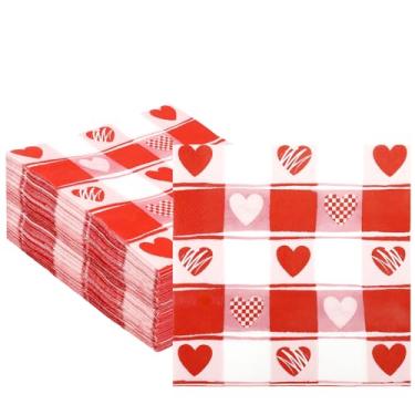 Imagem de Guardanapos de Dia dos Namorados, 100 peças de guardanapos de papel dos namorados descartáveis, guardanapos decorativos de coquetel para jantar, banheiro, chá de panela, casamento, aniversário, dia
