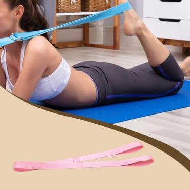 Imagem de UGPLM Faixa de alongamento para pernas, ideal para Pilates, melhora a flexibilidade e é portátil. Compatível com exercícios em casa e na academia, Rosa