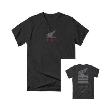 Imagem de Camiseta Retro De Corrida De Motocicleta Masculina, Ajuste Solto, Gola