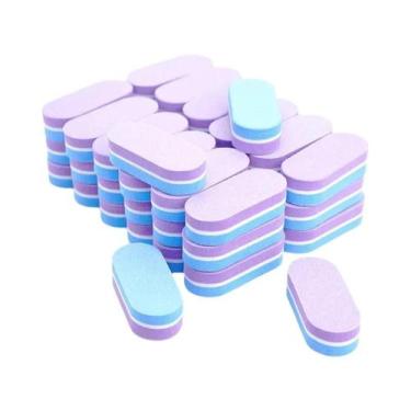 Imagem de Bloco De Lixa Esponja Mini Bicolor Para Unhas, 10, 20, 40 Peças, Ferra