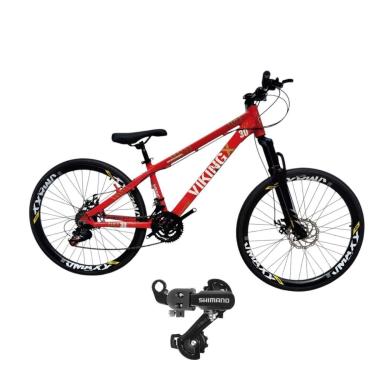 Imagem de Bicicleta 26 VikingX Tuff30 24v Cambio Traseiro Shimano Experiente Pneu Slick Fino Pret...