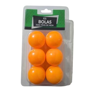 Imagem de Kit 6 Bolas Tênis de Mesa Laranja 4cm - Conjunto Completo para Treino e Lazer em Casa