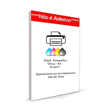 Imagem de 100 Folhas Papel Foto Glossy 115g A4 Brilho Prova D'agua