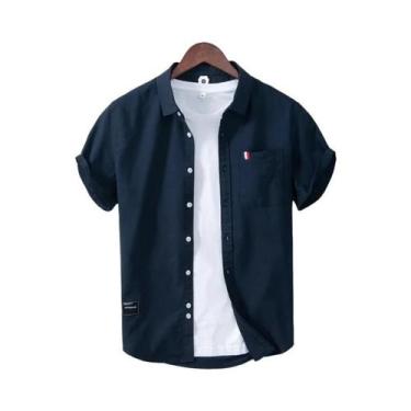 Imagem de Camisa Social Masculina Slim Fit De Algodão Puro Respirável Estilo Bri