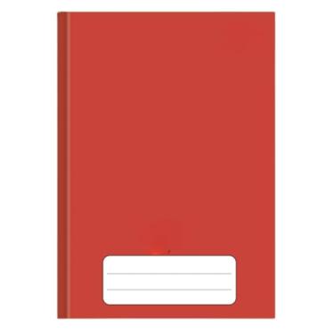 Imagem de Caderno Brochura 1/4 96 Folhas Vermelho Escolar Capa Dura Costurado para Uso Diário