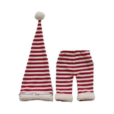 Imagem de Conjunto De Roupa De Natal Para Bebê Recém-Nascido Com Gorro E Macacão