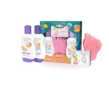 Imagem de Kit Bebê Infantil Giby A Hora Do Banho, Rosa, Shampoo 200ml, Condicionador 200ml, Sabonete 90g com Esponja, 3 Unidades
