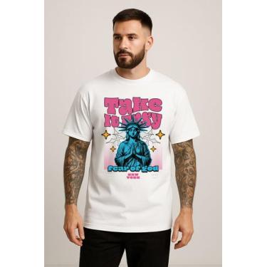 Imagem de Camiseta Masculina Estátua Liberdade New York Retrô Cultura Street Vib
