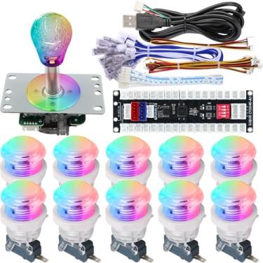 Imagem de SJ@JX All-Button RGB Arcade Controller with Raspberry Pi RP2040 Encoder Ultra-Low Latency Fight Game Joystick Compatible with PC, Nintendo Switch, PS3, X-Input & Keyboard