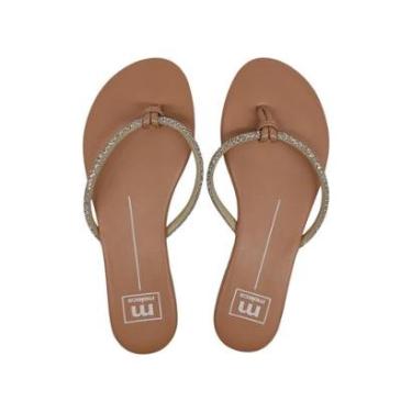 Imagem de Sandália Rasteirinha Feminina Tira Strass Leve e Macia Moleca 5557103-Feminino