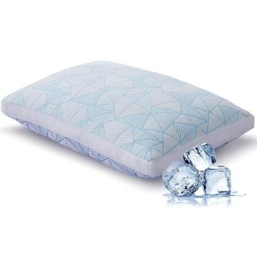 Imagem de Travesseiro Queen de viscose de bambu macio de resfriamento de espuma viscoelástica desfiada, hipoalergênico, ajustável de qualidade de hotel para dormir no estômago, costas ou laterais, certificado