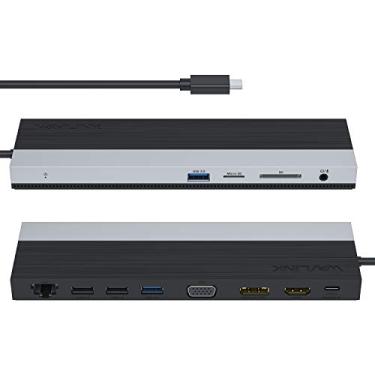 Imagem de WAVLINK Estação de ancoragem USB C 12 em 1, adaptador multiportas tipo C de exibição tripla com HDMI, DisplayPort, VGA, Ethernet, carregamento USB-C 100W PD3.0, USB3.0, USB 2.0, leitor de cartão SD/TF, áudio - UMD03
