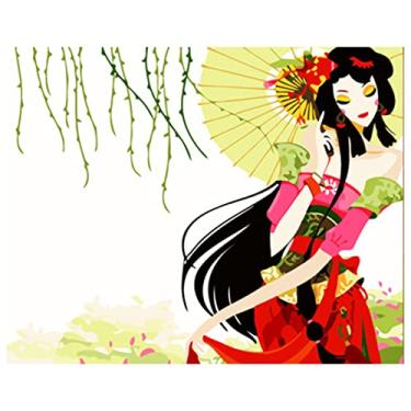 Imagem de Kit de Pintura por Número em Tela para a Óleo DIY Padrão Flor Primavera Adultos Iniciantes Artesanato Decoração Parede R