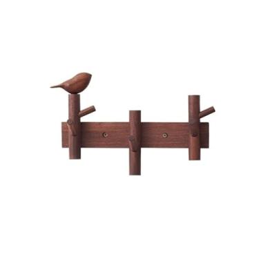 Imagem de KEG801302 Gancho para casaco e chapéu gancho criativo de armazenamento de madeira para sala de estar porta de entrada montado na parede cabideiro ganchos para chapéu de chave (PP)
