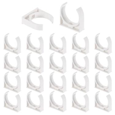 Imagem de Boxonly 24 peças de grampos de tubulação de água de PVC clipes de tubulação em forma de U para mangueira de irrigação suporte de tubo de irrigação para 40 mm OD para bandejas de TV, tubos, mangueira