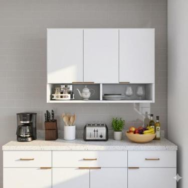 Imagem de Armário Aéreo 3 Portas Suspenso Lavanderia Cozinha Parede - Magazine R