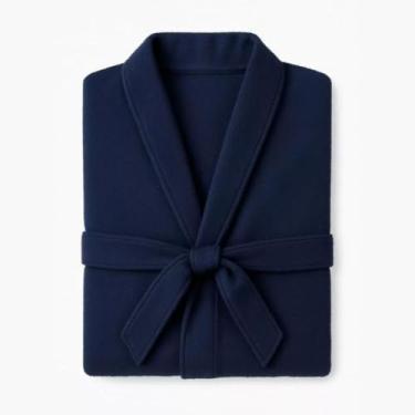 Imagem de Roupão de Banho Unissex Adulto – Tecido Atoalhado Confortável, Ideal para Casa, Relaxamento e Após Banho (Marinho)