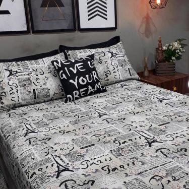 Imagem de Lençol Com Elástico Casal King 4 Un Paris Decor Almofada