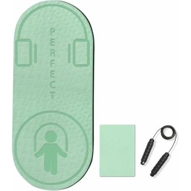 Imagem de Tapete de corda para exercícios para uso interno e externo, antiderrapante, de alta densidade, silencioso, para pular corda, elasticidade, fitness