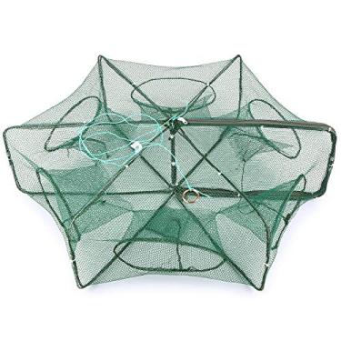 Imagem de Rede de Pesca Hexagonal Plegável com Malha 6 Buracos Armadilha para Camarão Peixe Miúdo Caranguejo e Isca