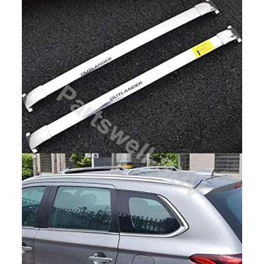 Imagem de YiXi-Partswell 2 peças de rack de teto barras transversais bagageiro de aço inoxidável adequado para Mitsubishi Outlander 2013-2020 - prata
