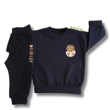 Imagem de Conjunto de Moletom Infantil Flanelado de Frio Unissex Roupa de Invern