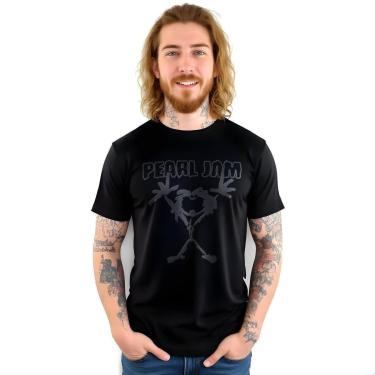 Imagem de Camiseta Pearl Jam - Black on Black em Relevo-Unissex