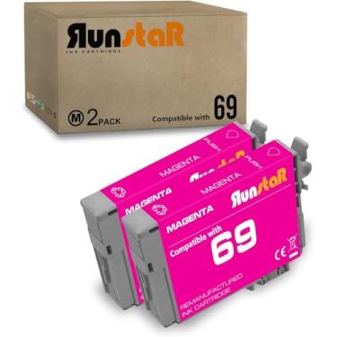 Imagem de Run Star Pacote com 2 cartuchos de tinta remanufaturados 69 magenta para Epson 69 T069 use para Epson Stylus C120 CX5000 6000 7400 N11 NX100 105 110 115 200 215 Workforce 1100 1300 impressora (2