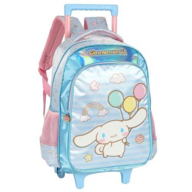 Imagem de Mochila de Rodinhas Infantil Cetim Cinnamoroll AZUL - Luxcel