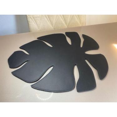 Imagem de Jogo Lugar Americano Folha Costela De Adão 6 Unidades - NOGUEPAD, PRET