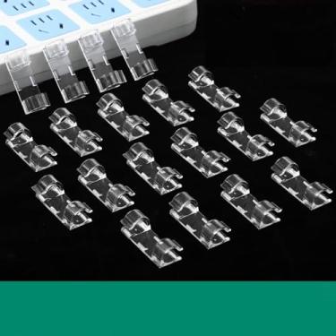 Imagem de 20 peças de clipes de cabo autoadesivos, braçadeira organizadora de cabos com forte autoadesivo, ferramenta de fixação de fios, organizador de fios para mesa, parede, carro, luzes de Natal