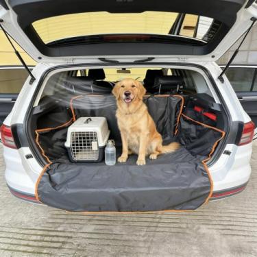 Imagem de Tapete de porta-malas de carro para todos os climas, forro de carga durável para carros, SUVs e caminhões, capa de assento de cachorro para viagem e guarda de carga, preto