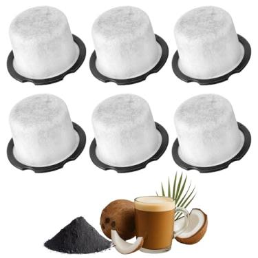 Imagem de Qualirey Pacote com 6 filtros de café de substituição, compatível com máquina de moagem e fermentação de perfil Cafe and GE, cartuchos de filtro de café de carvão, substituição para C7CGFLTR