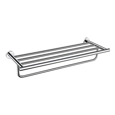 Imagem de Suporte de toalha de aço inoxidável 304 prateleira de banheiro toalheiro duplo banheiros prateleira de armazenamento de cozinha acessórios de parede toalheiro de banheiro barra de toalha