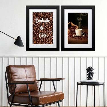 Imagem de Kit 2 Quadros Grandes Cantinho Do Café - 60X48Cm