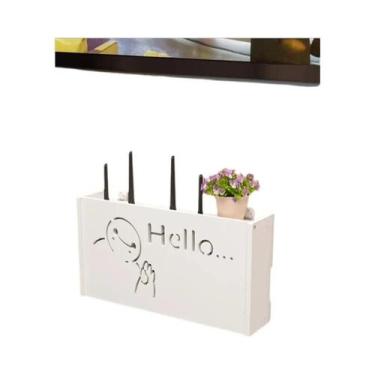 Imagem de Caixa De Armazenamento Para Roteador Wifi Montada Na Parede Da Sala De
