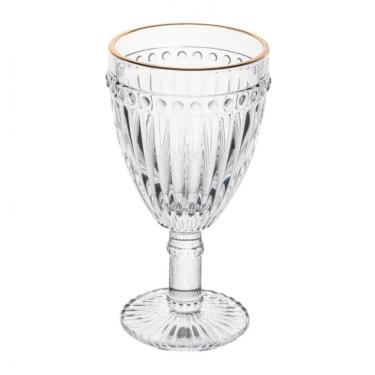 Imagem de Jogo 12 Taça de Agua Vidro Filete Dourado Empire 325ml Lyor