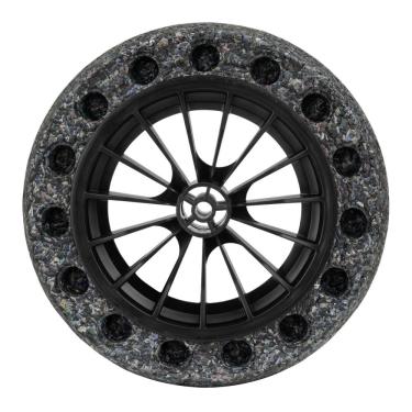 Imagem de Pneu Maciço Tramontina em Borracha Macia com Roda Plástica 8 polegada para Carrinho de Mão