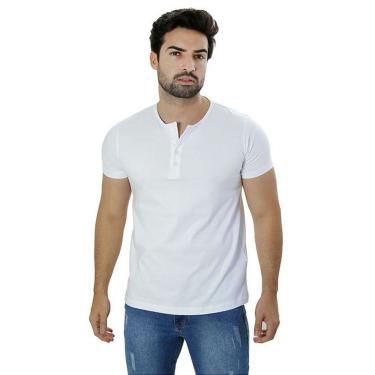 Imagem de Camiseta Masculina Ixória Branca Básica Henley