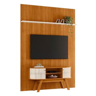 Imagem de Conjunto New Estoril Painel Com Prateleira Aparador Rack Cinamomo/off-white