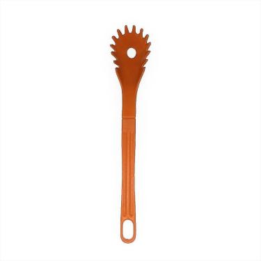 Imagem de Colher Pegador Macarrão Nylon Talher Utensílio Laranja 28Cm