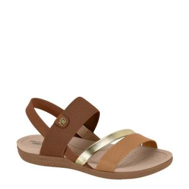 Imagem de Sandália Ortopédica Elástico Macio Feminina Modare 7125.233, Avelã, Ca