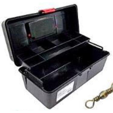 Imagem de Kit De Pesca Básico Iniciante Vara Molinete Caixa Acessórios