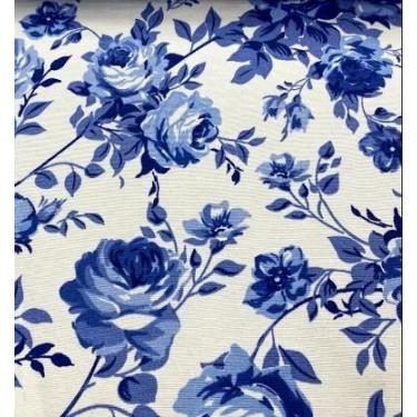 Imagem de Tecido Semi Impermeável Belize Floral Azul 4925 Cor E - Dohler